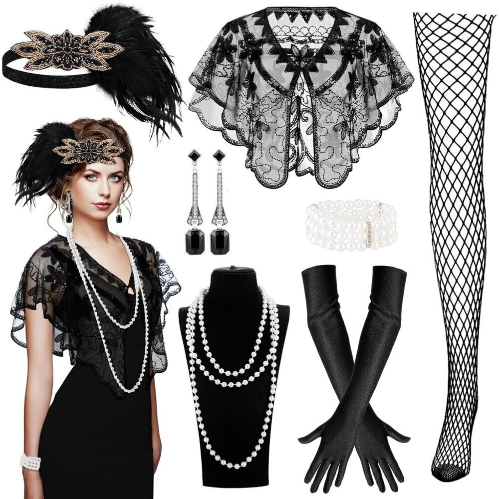 1920s Women's Accessories Set Flapper Costume Costume Vintage Retro